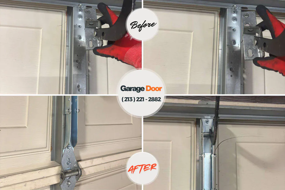Before and after: garage door repair Choccolocco, AL